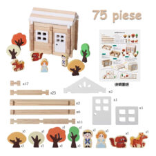 Set constructii creative Mortise and Tenon 170 piese din lemn - 75 piese