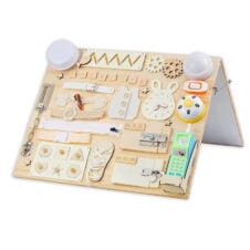 Busy Board din lemn cu 21 activitati si tabla magnetica cu accesorii