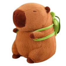 Capibara de plus jucarie cu ghiozdanel cu broscuta 30 cm