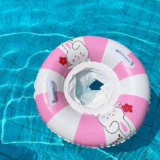 Colac de bebelusi cu chilot si manere model retro Pink Bunny 1 - 3 ani