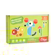Joc Tangram din lemn Montessori Fun Puzzle Ohye 39 piese