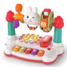 Pian interactiv de jucarie cu telefon si zornaitori Iepurasul Sobebear