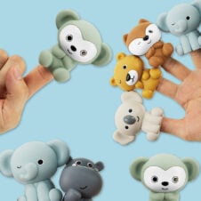 Set Figurine de deget din silicon Wild Buddies Finger Puppets 6 piese
