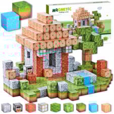 Set cuburi magnetice Creative Blocks tip Minecraft cu 312 piese MQGNETIC