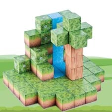 Set cuburi magnetice Creative Blocks tip Minecraft cu 64 piese MQGNETIC
