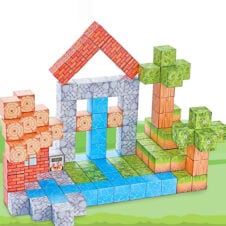 Set cuburi magnetice Creative Blocks tip Minecraft cu 119 piese MQGNETIC