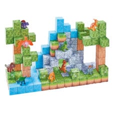 Set cuburi magnetice constructii creative tip Minecraft cu Dinozauri 142 piese MQGNETIC