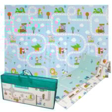Covor pliabil Sosele si Trenuletul cu animale 200 x 150 pliabil si termoizolant cu doua fete
