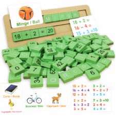 Joc educativ din lemn cu litere si cifre Alfanumeric in limba romana Verde