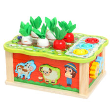 Joc educativ 5 in 1 cu sortator animale și cules de morcovi Farm Box