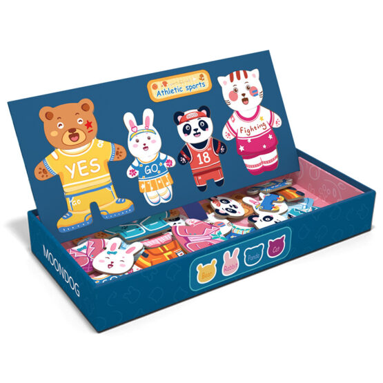 Joc magnetic educativ de asociere și puzzle Familia Animăluțelor Moondog1