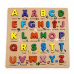 Puzzle 3D din lemn Alfabet Litere în limba română cu diacritice și denumiri