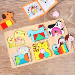 Puzzle din lemn 3D Ferma animalelor în straturi