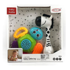 Set 2 jucării pentru bebe Cute Baby Rattle – zornăitoare și piese de dentiție Zebra și Țestoasa