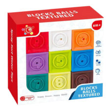 Set 9 cuburi de silicon colorate cu cifre si texturi pentru bebe