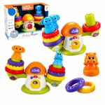 Balanță Interactivă pentru bebe cu stivuire inele, muzică și animăluțe