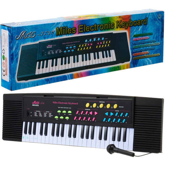 Orga muzicala pentru copii cu 37 clape si microfon Miles Electronic Keyboard1