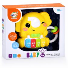 Pian de jucărie cu 4 clape mari pentru bebe Elefănțelul Galben