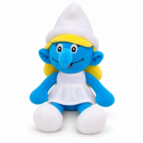 Jucărie de pluș Ștrumfița cu rochie albă, 40 cm – Smurfette1
