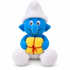 Jucărie de pluș Ștrumful Glumeț cu cadou galben, 40 cm – Jokey