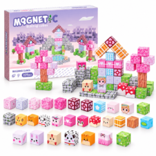 Set de construcție cuburi magnetice 3D tip Minecraft, Castel cu prințesă, 239 de piese