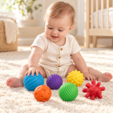 Set 6 mingi senzoriale pentru bebe Kids Melody