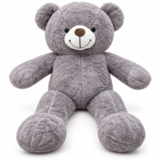 Teddy Ursulet de plus mare 80 cm Pufos si prietenos Gri