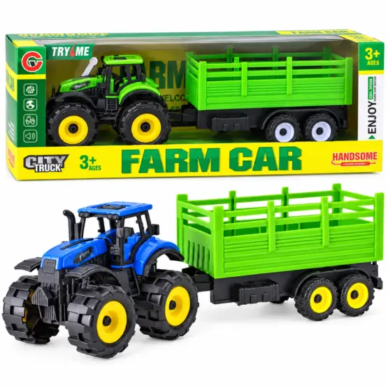 Tractor Africol de jucărie cu remorcă detașabilă și mecanism inerțial, Farm Car6