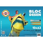 Bloc de desen A3 Koh-i-noor, Girafă, 10 file, 180 g/m²