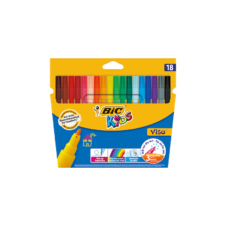 Carioci colorate Bic Kids Visa, 18 culori, lavabile, blister carton
