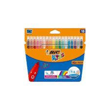 Carioci colorate Bic Kids Kid Couleur, 18 culori, ultralavabile, blister carton