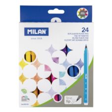 Carioci colorate Milan, 24 culori, vârf 2 mm, blister carton
