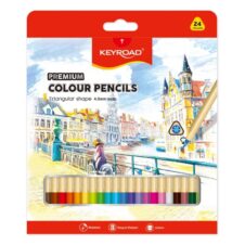 Set de 24 de creioane colorate Keyroad, triunghiulare, mină de 4 mm