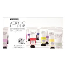Culori acrilice Magi-Wap Art Rangers, 24 culori × 22 ml, culori de bază, culori pastel, metalice, cu sclipici
