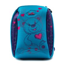 Ghiozdan DeLune, 38 cm, 2 compartimente, rigid, ergosistem, mov cu turcoaz