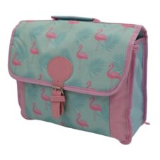 Ghiozdan Flamingo, 2 compartimente, pânză, turcoaz