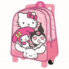 Ghiozdan pentru grădiniță Cerda Hello Kitty 3D, 25 cm, 1 compartiment, tip troller, 25 × 30 × 12 cm