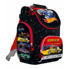 Ghiozdan St.Majewski Hot Wheels, 1 compartiment, 3 buzunare, negru