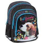Ghiozdan Starpak Doggy, grădiniță, 1 compartiment, 4 buzunare, negru