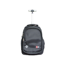 Ghiozdan St.Majewski St.Right Black, 44 cm, 4 compartimente, tip troller, negru