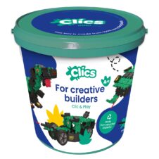 Joc de construit Clics Lumea dinozaurilor 6 în 1, Clicstoys
