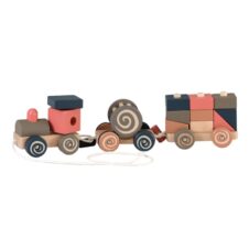 Jucărie de tras Trenuleț cu blocuri de stivuit, Egmont Toys