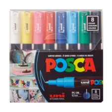 Set de 8 markere UNI Posca, vârf rotund, 0,7 mm