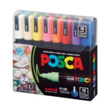 Set de 16 markere UNI Posca, vârf rotund, 1,8–2,5 mm