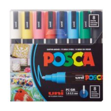 Set de 8 markere UNI Posca, vârf rotund, 1,8–2,5 mm