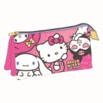 Penar neechipat Cerda Hello Kitty, 1 fermoar, 3 compartimente, 22,5 × 11,5 × 2 cm