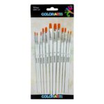 Set de 12 pensule Colorarte, vârf lat