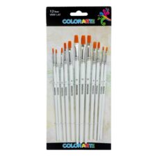 Set de 12 pensule Colorarte, vârf lat