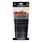 Set de 12 pensule Colorarte, vârfuri diferite