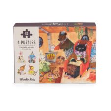 Set 4 mini puzzle-uri O zi perfectă, Moulin Roty